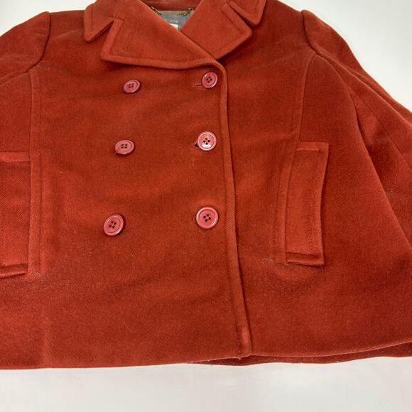 J Crew Vintage Short Wool Rust Double Breasted Pea Coat Nello Gori P 12 - Picture 9 of 12
